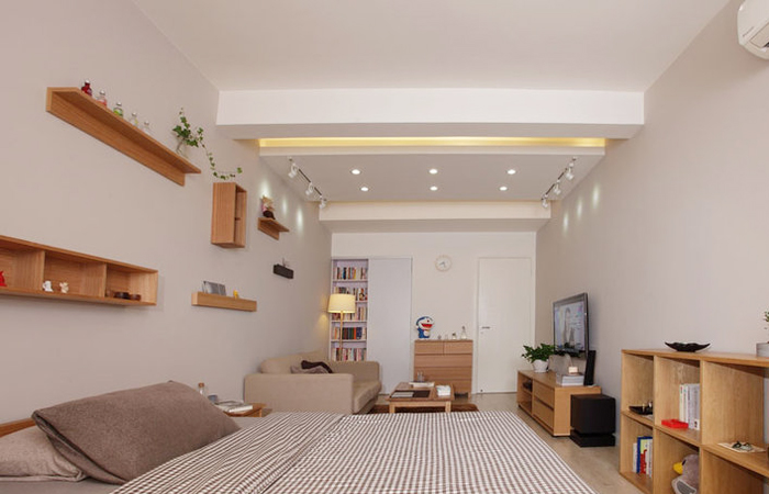 35平小户型原木装修设计 轻奢极简风回归自然的简单