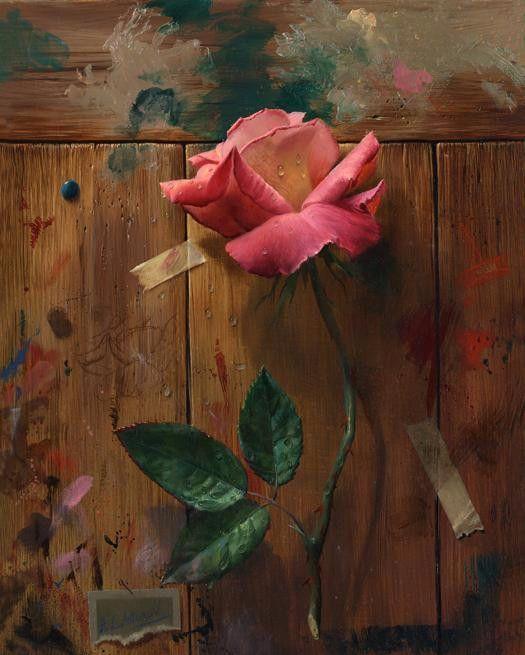 超现实主义玫瑰花静物油画!