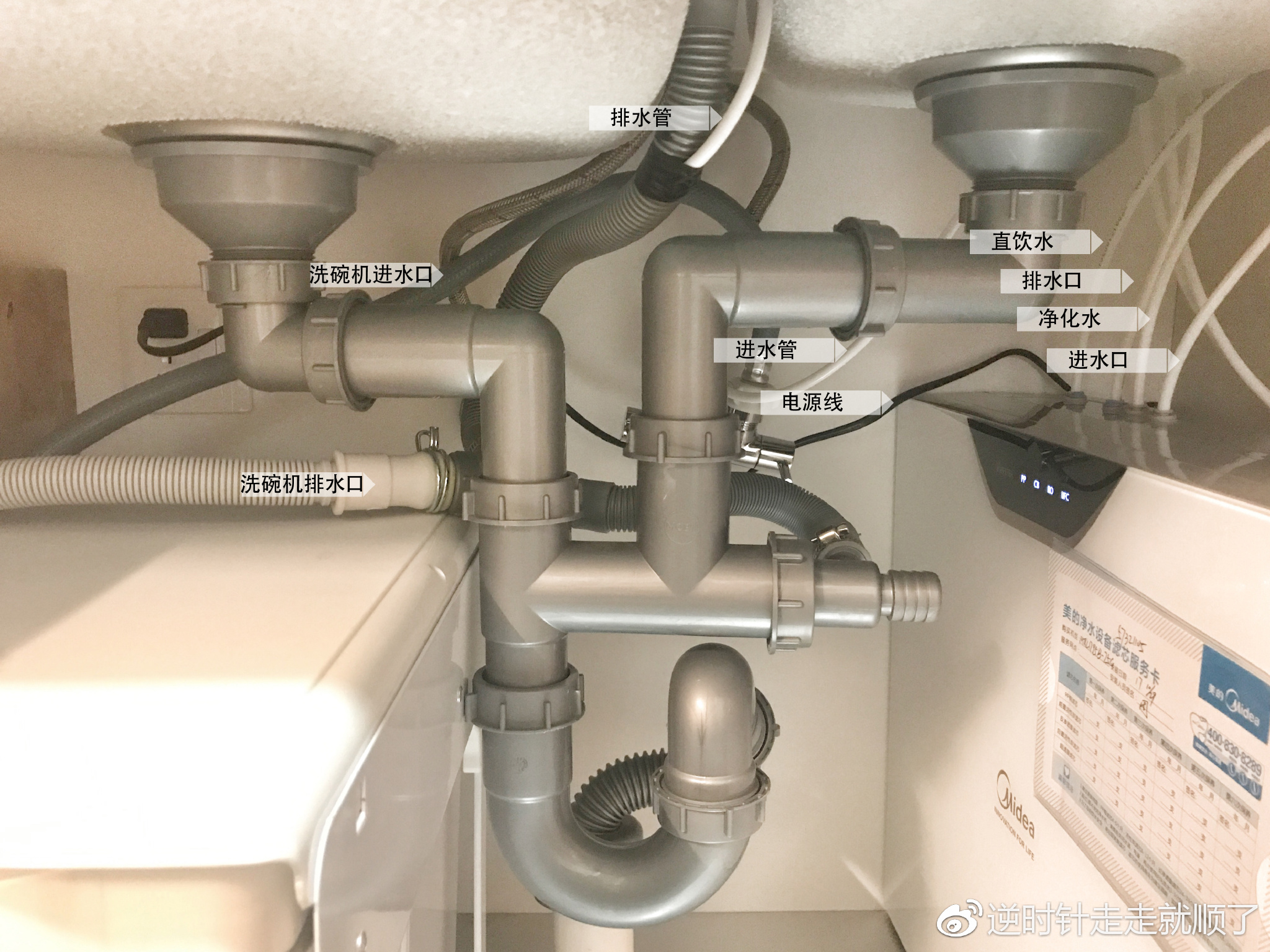 我之前写过精装房没有预留洗碗机上下水,想到可以利用水槽来接上下水
