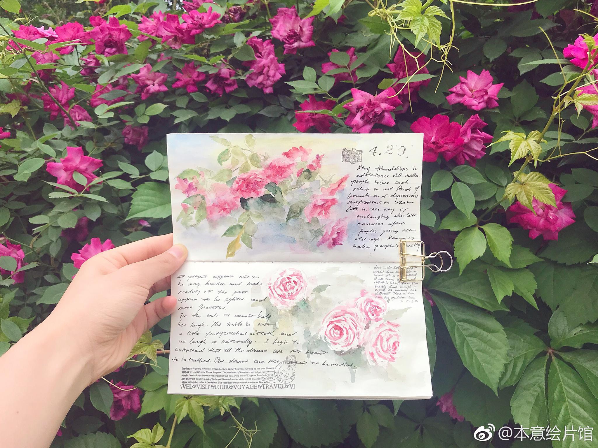 用手帐本记下春天绘画