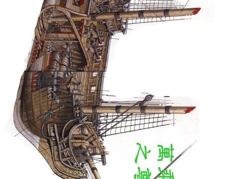 十八世纪加勒比著名海盗船剖面透视图