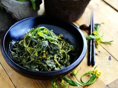 蒸油菜花,绵软好吃