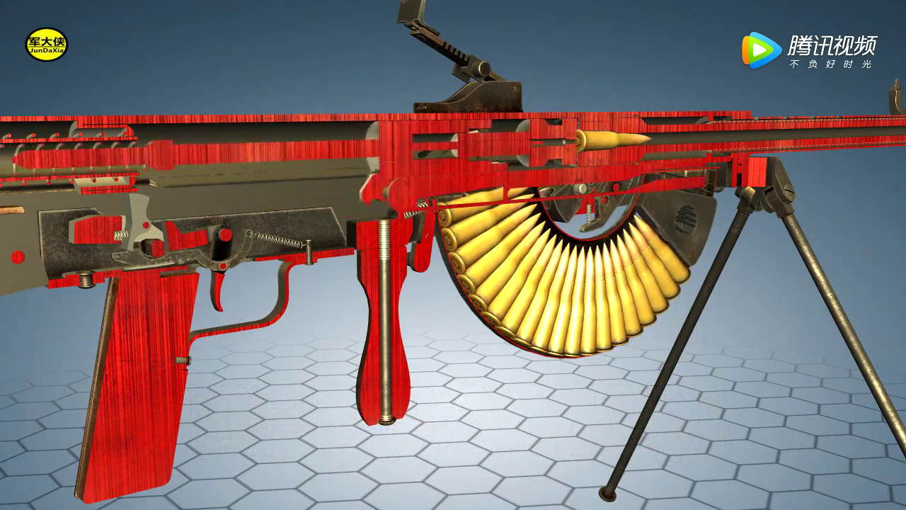 一战时期最不受欢迎的法国绍沙轻机枪,3d动画演示它的工作原理!