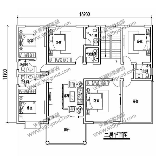第三款编号:tc288;开间:19.6米;进深:16.9米;占地面积:260.