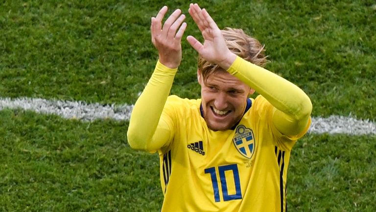 瑞典队1-0瑞士队:福斯伯格获胜者在世界杯16强