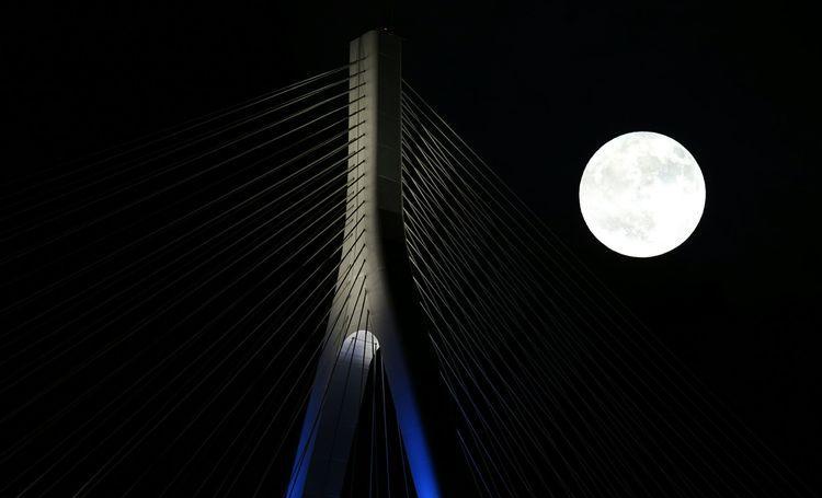阆中古城夜色中的蟠龙山嘉陵江大桥美仑美奂