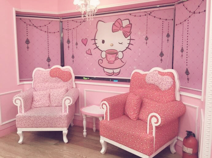 到了首尔的第一站就是这家弘大附近的hello kitty主题咖啡厅