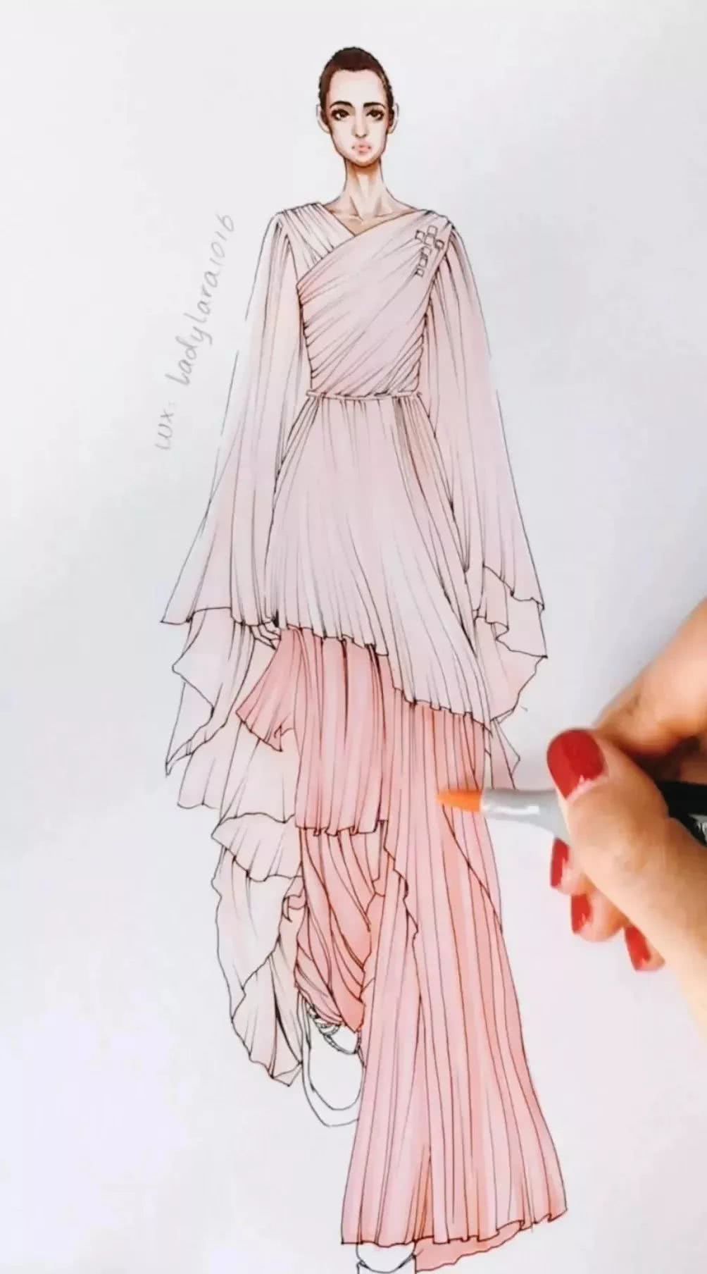 时装手绘 | gucci cruise2019时装画,超详细步骤干货