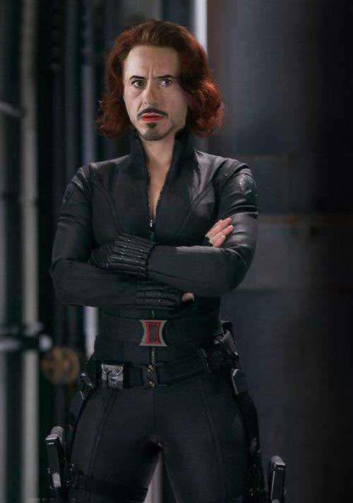 当钢铁侠穿上了寡姐的衣服, 众人