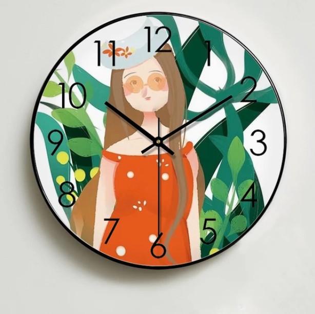 家居时尚界新宠可爱插画表盘石英钟钟表