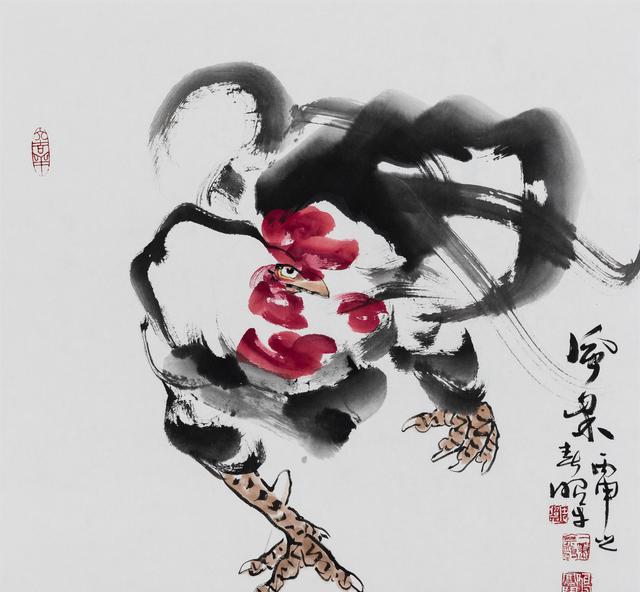 名家艺术 国画雄鸡中的战斗机 艺术的精神力量 中国雄鸡雄起