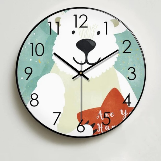 家居时尚界新宠可爱插画表盘石英钟钟表