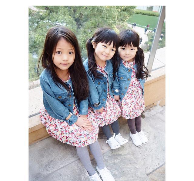 日本妈妈给三个女儿的穿搭,值得女宝妈妈们参考