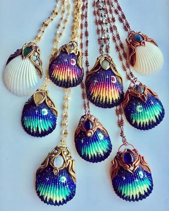 效果真是杠杠的美自制贝壳项链美呆了有教程哦