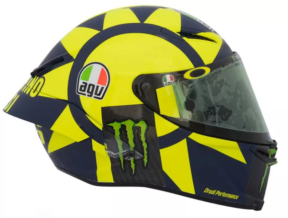 罗西2018pistagpr最新赛蓝底日月拉花头盔