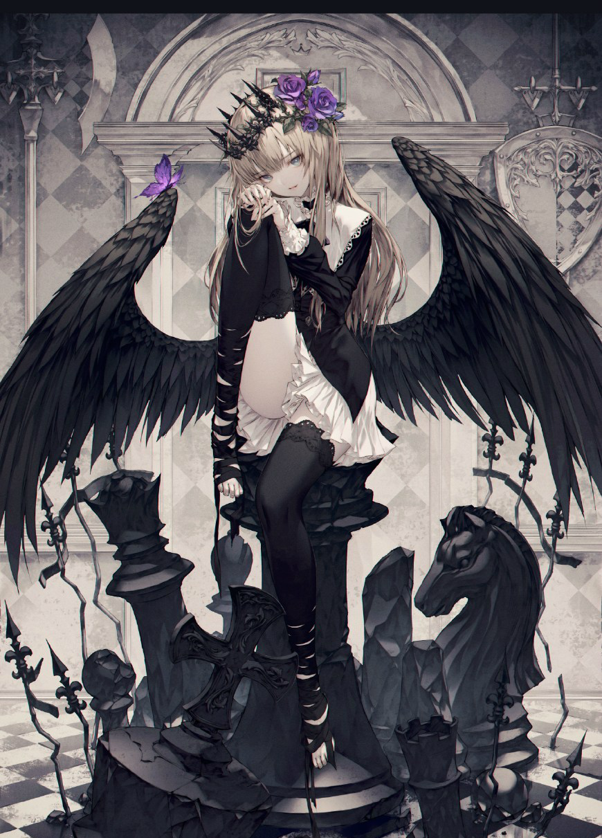 韩国插画师wanke这画风够华丽细致还带一点唯美黑暗系风格