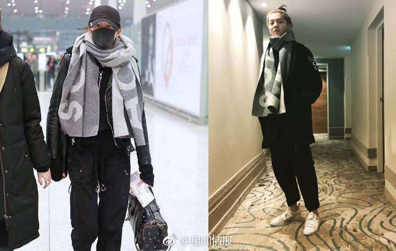 鹿晗晒自拍现关晓彤情侣围巾 鹿晗关晓彤情侣穿搭了解一下