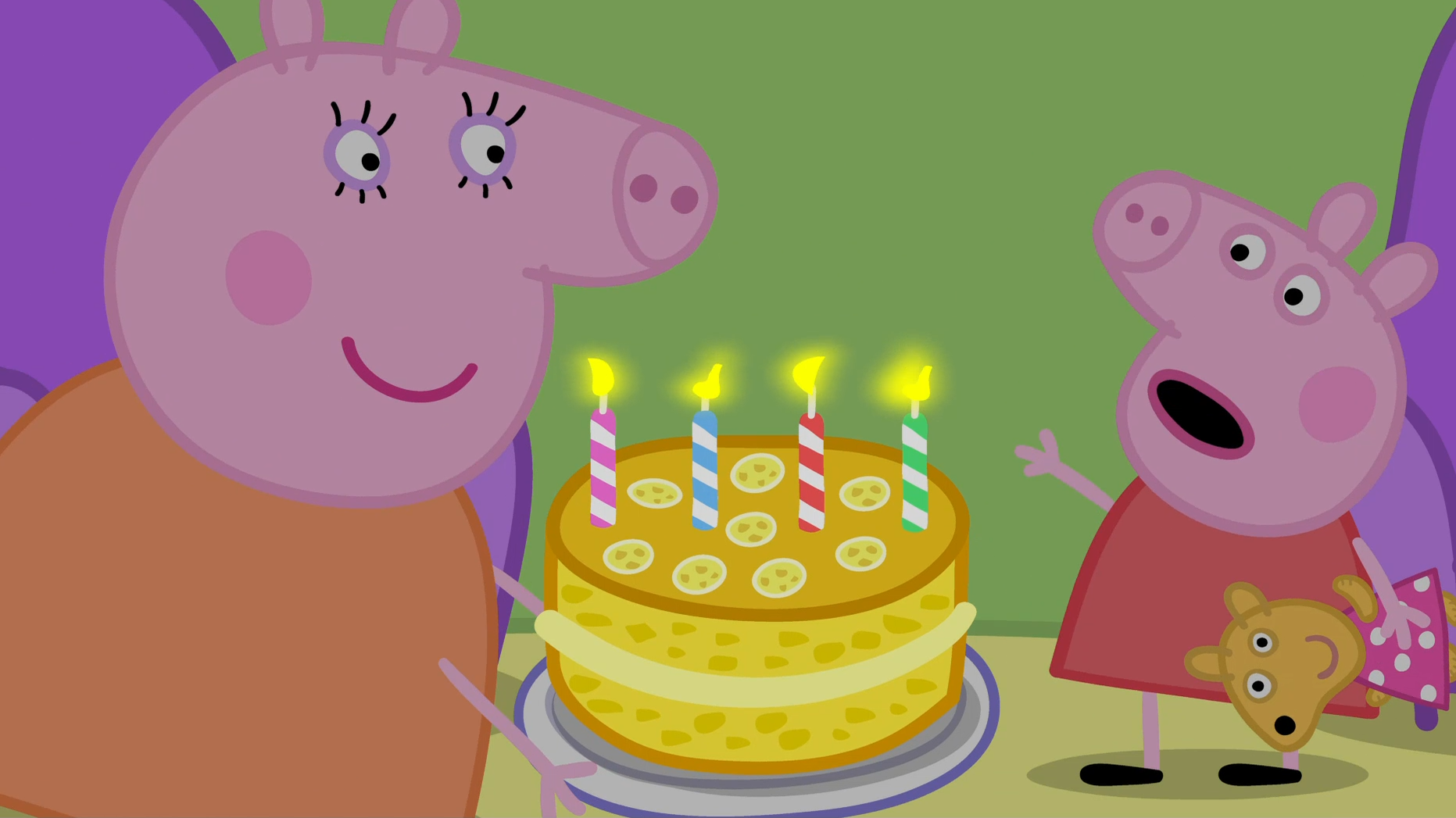 小猪佩奇要开始吹生日蜡烛了