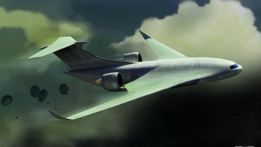 ("战靴"隐身运输机概念图)