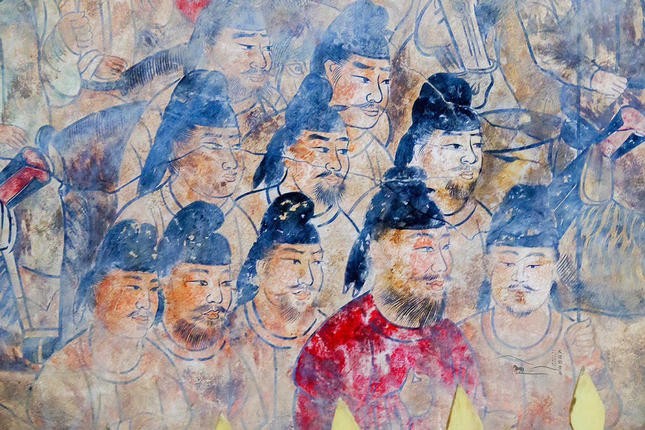 唐朝古墓壁画图片