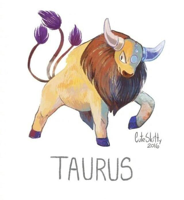 金牛座,宠物小精灵里的肯泰罗,画师已经将倔强又固执的金牛完美的展现