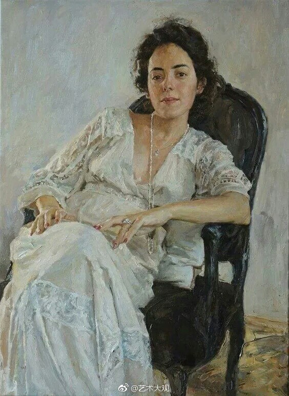 白俄罗斯画家叶夫根尼艾吾吉尼油画人物肖像作品