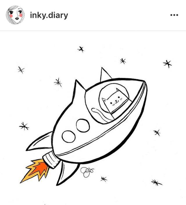猫咪的简笔画画法 作者的ins:inky.diary