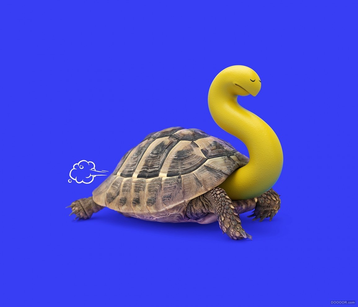 创意3d动物形象,乌龟脑袋有点儿长