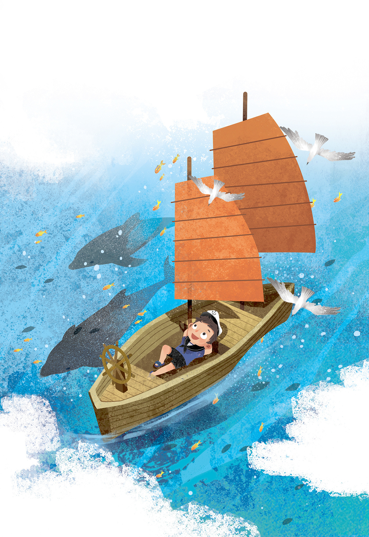 男孩与海洋的奇妙之旅儿童插画xuanle
