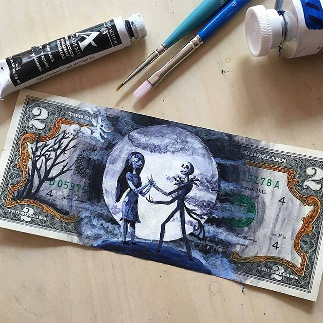 艺术家从来不在乎画画要用多么好的纸纸币上的画 | 艺术家danielle d