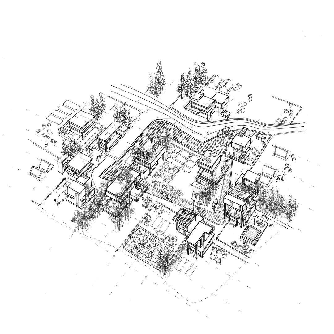 建筑设计师adelinagareeva设计手稿