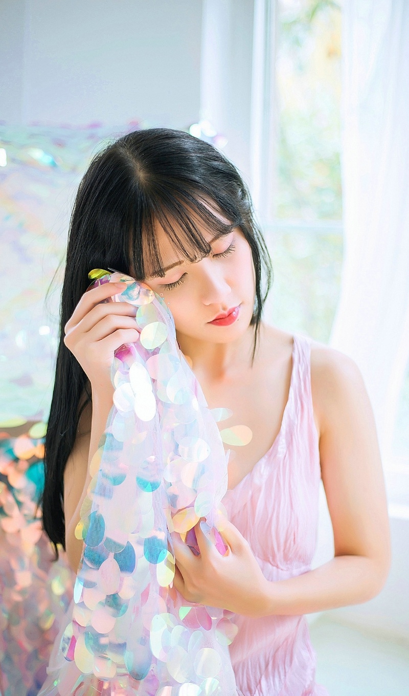 甜美少女私房粉红连衣裙美丽可人写真集 @微相册 @微博摄影
