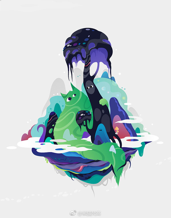 作者是来自俄罗斯的插画家设计师zutto其插画作品富有创造力的想象力