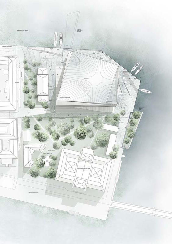 一组建筑总平面图表达参考|平面图|建筑_新浪新闻
