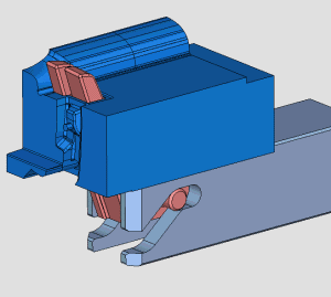 爆炸式加推板成型模具图:顶出代脱螺纹机构图:模具上的强制复位机构图