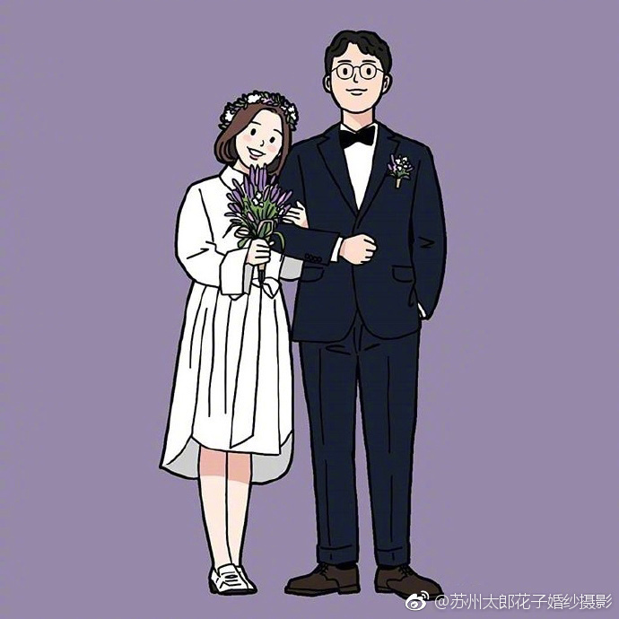 插画师sinana记录下的新婚夫妇在婚礼上的瞬间甜蜜幸福