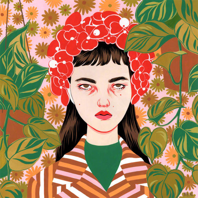 花与少女美国插画师 bijou karman