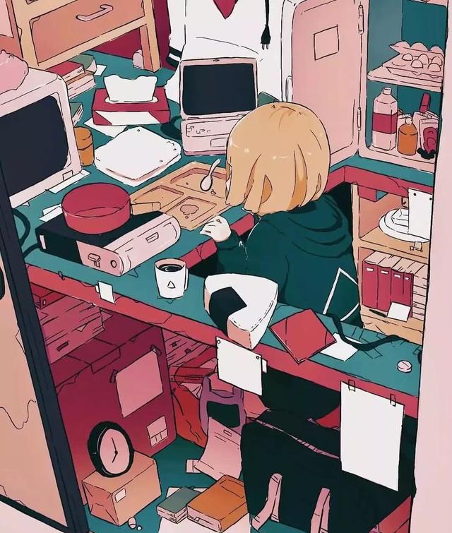猪精女孩房间乱成这样还觉得很温馨果然因为是在插画里吧