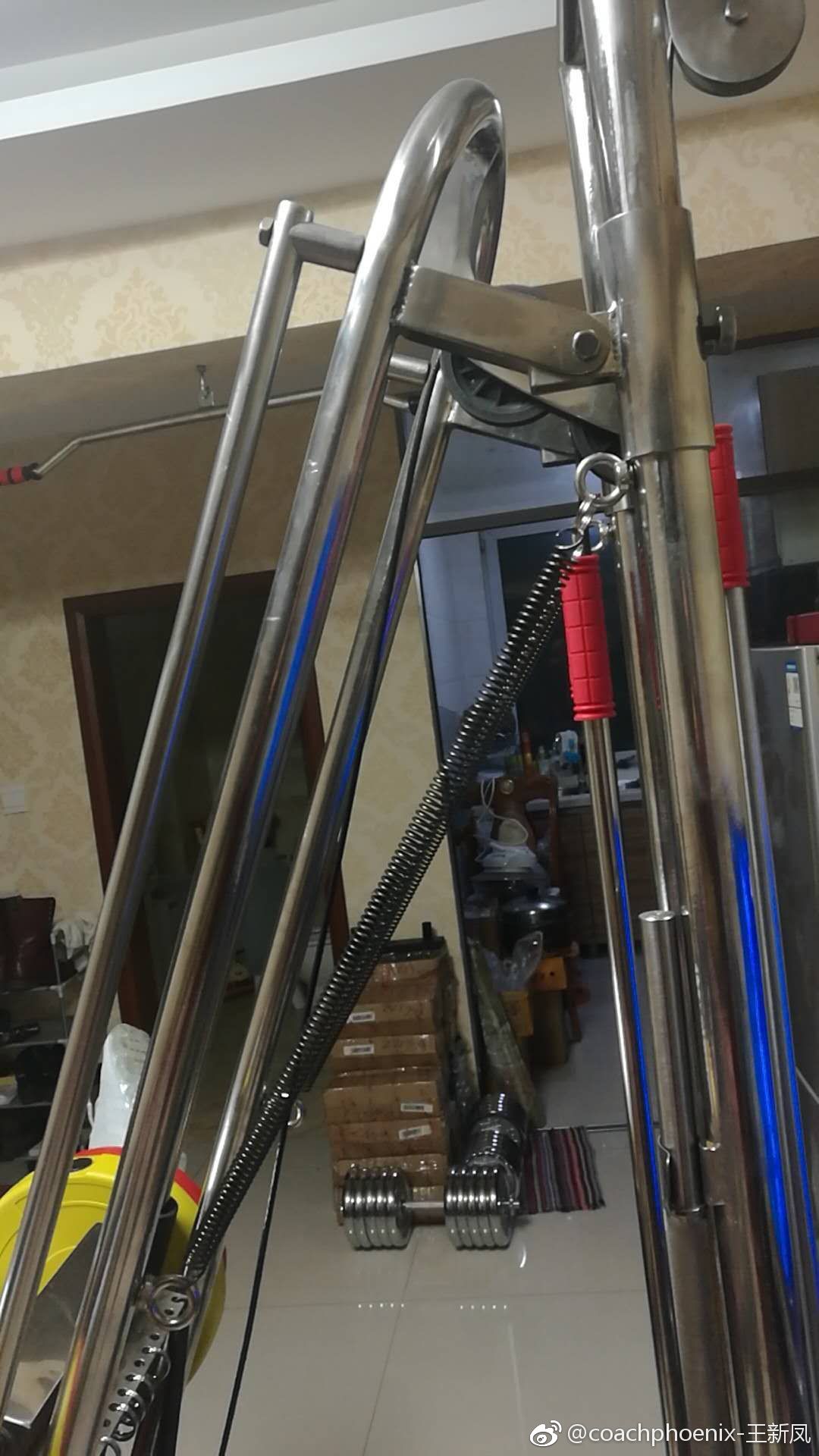 这个是中国第一个国际健美大师陈佳民先生亲自操刀设计的全功能健身器