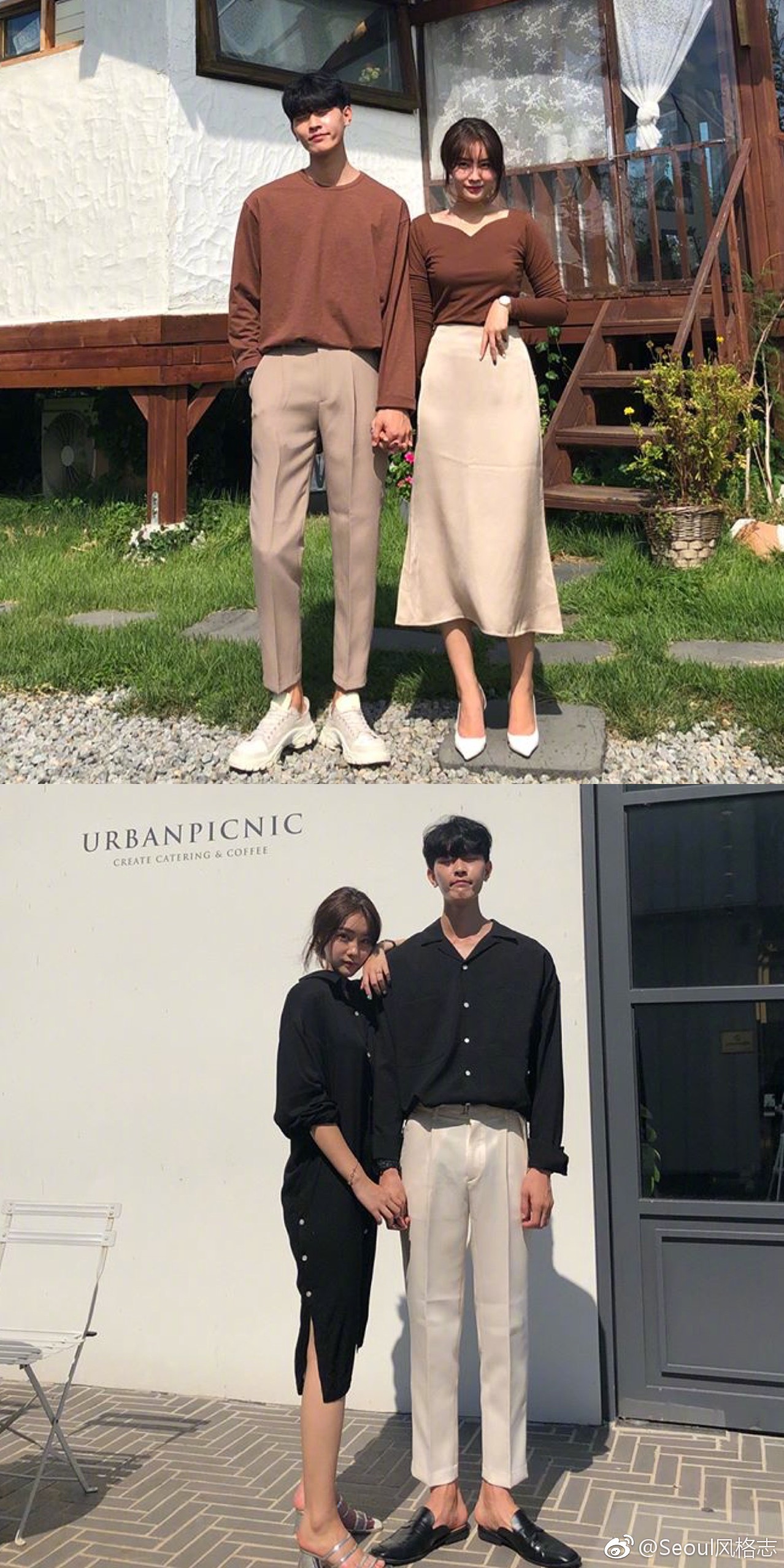 长腿情侣搭配日志,看起来很养眼.