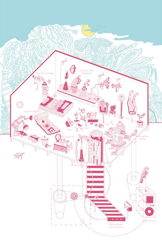 建筑插画图纸表达 | 非常舒服的配色推荐