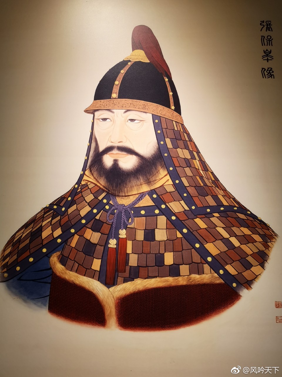 张保皋传记馆内矗立着8米高,雄壮威武的张保皋铜像|张保皋|赤山法华院