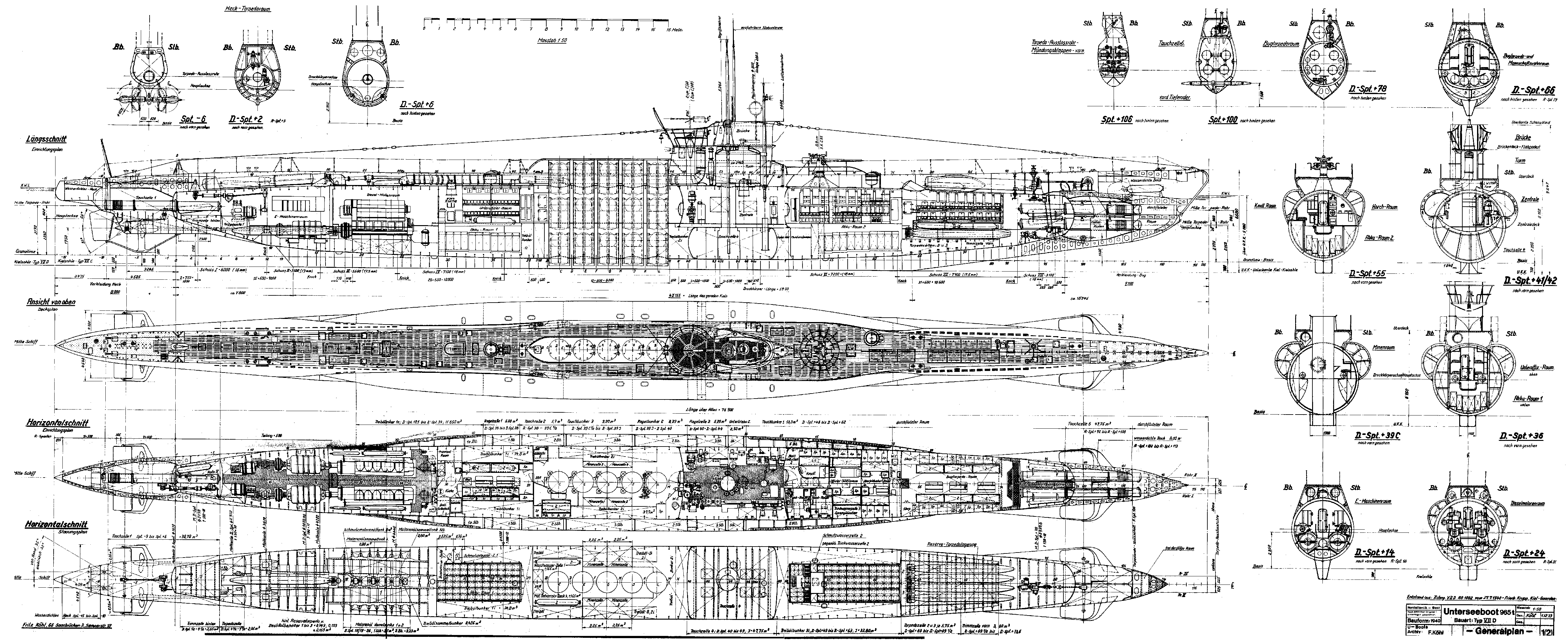 二战潜艇结构图图片