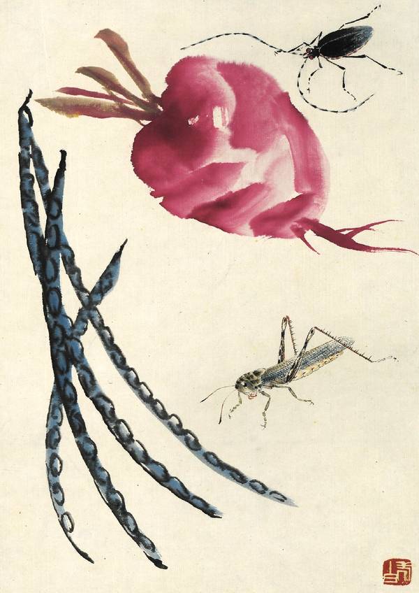 名家经典齐白石虫草册页二十开