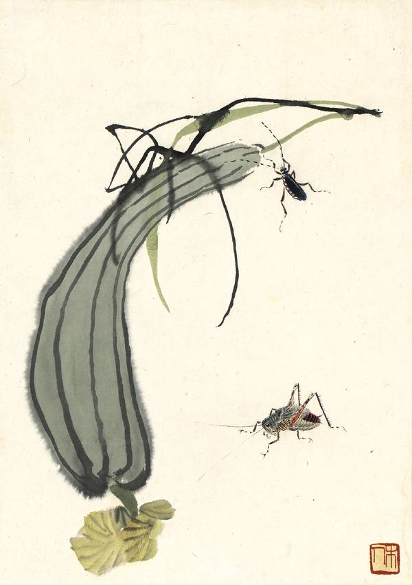 名家经典齐白石虫草册页二十开