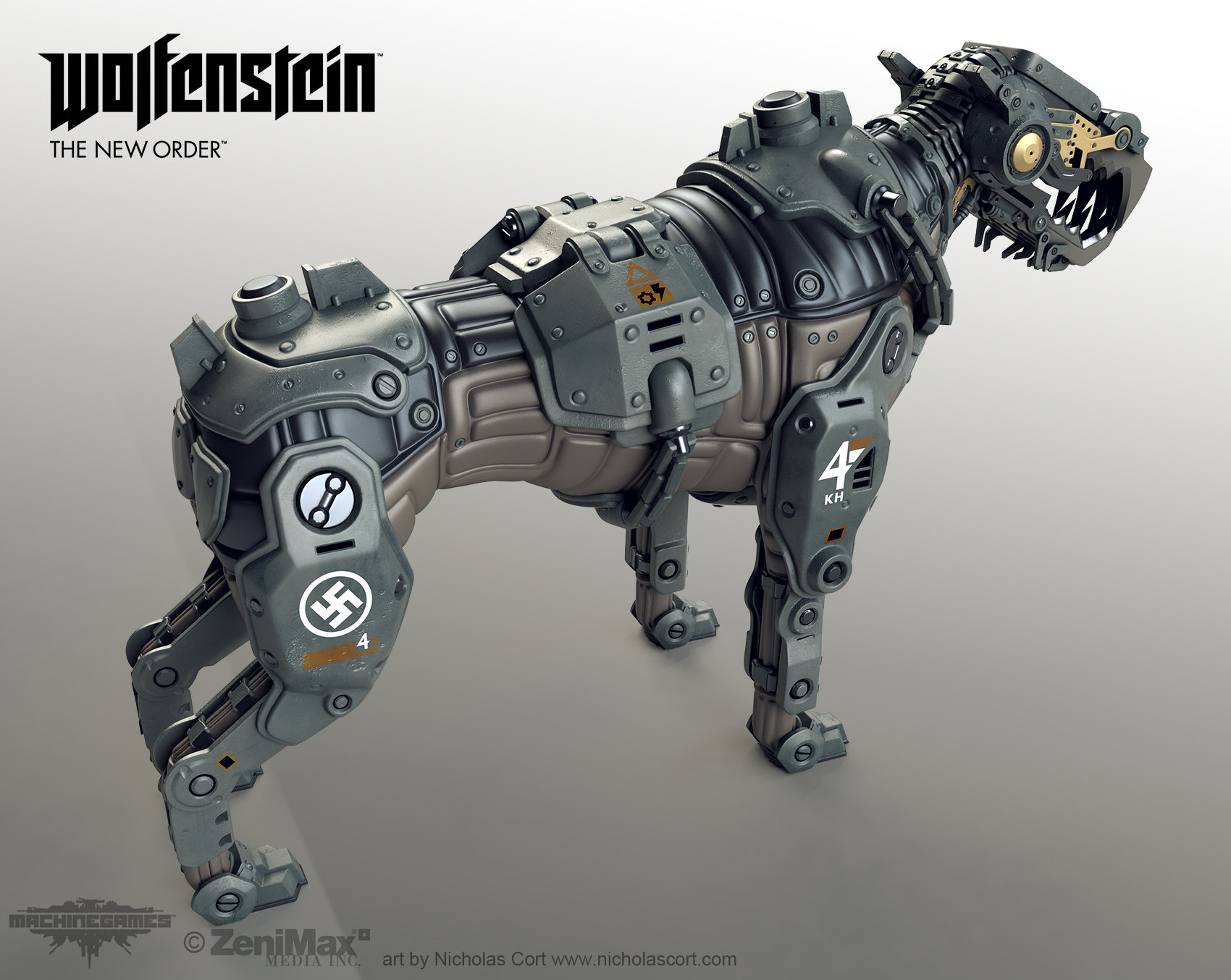 一组机械动物设计手稿