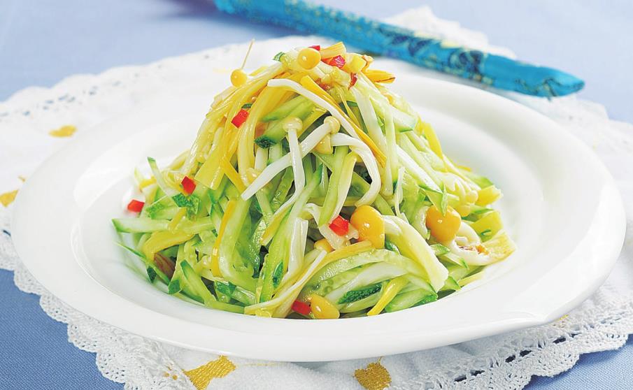 芥末金针菇,清爽开胃,简单好吃!