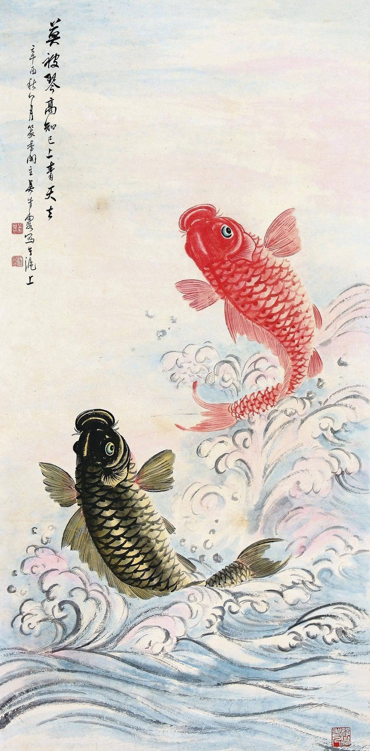 绘画67676767鱼跃龙门