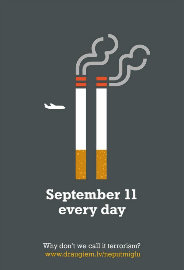 一组戒烟平面广告创意性十足