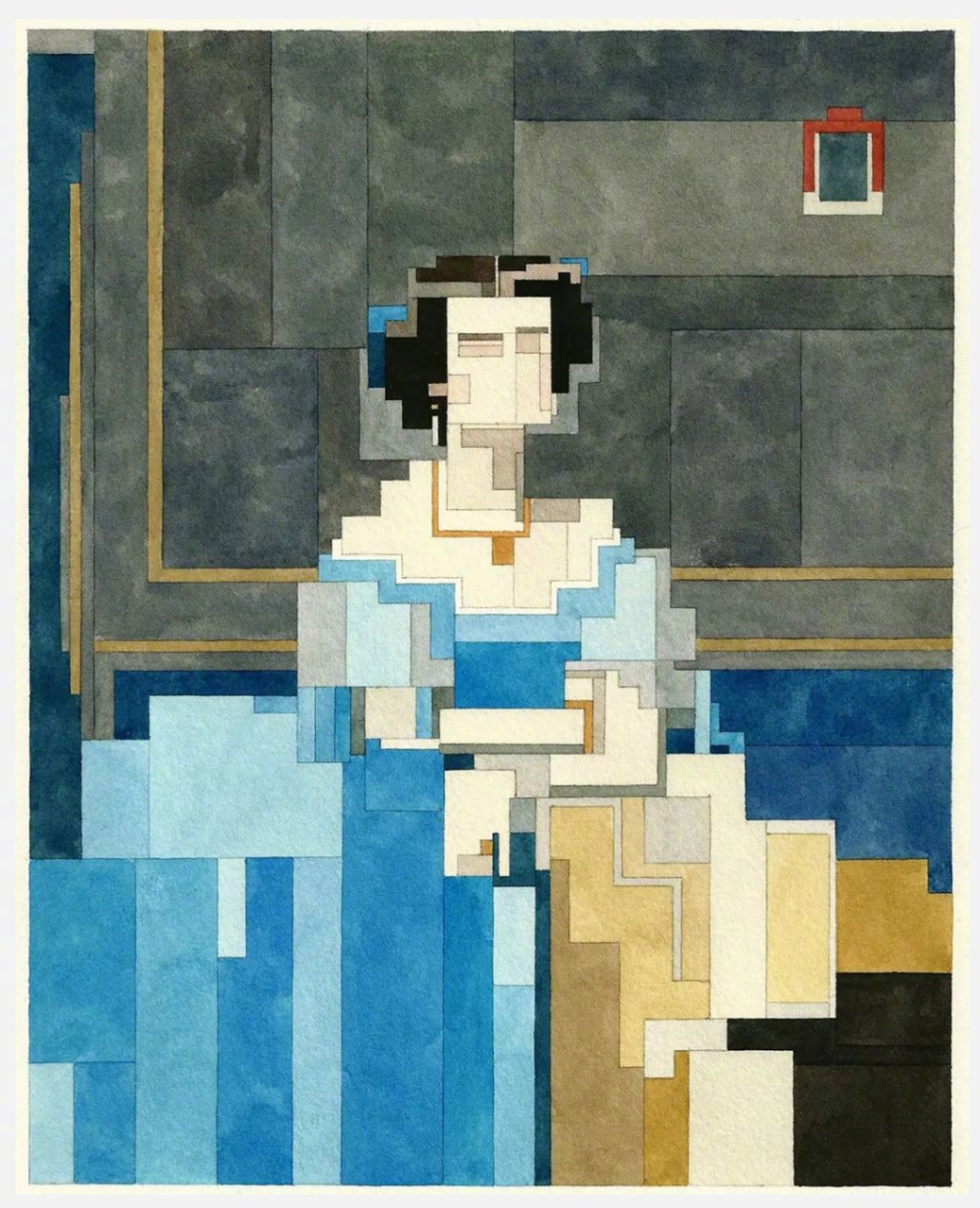 像素风的名画水彩作品adamlister